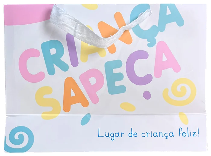 Sacola de papel personalizada infantil com impressão colorida